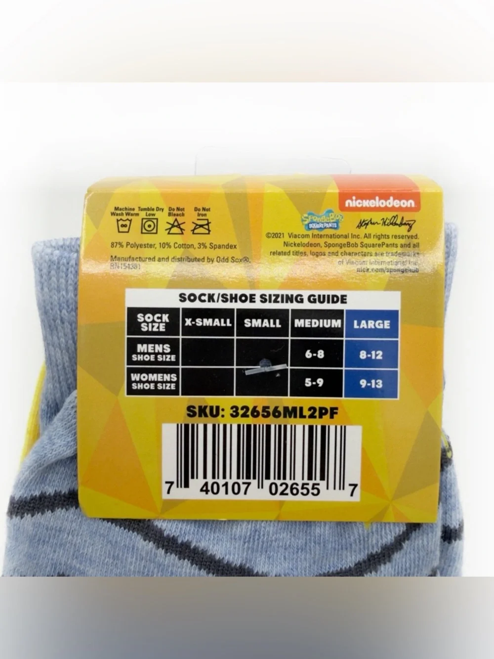 SpongeBob Krusty Krab Crew Socks Mens Womens Nickelodeon Y2K 2 Pack
